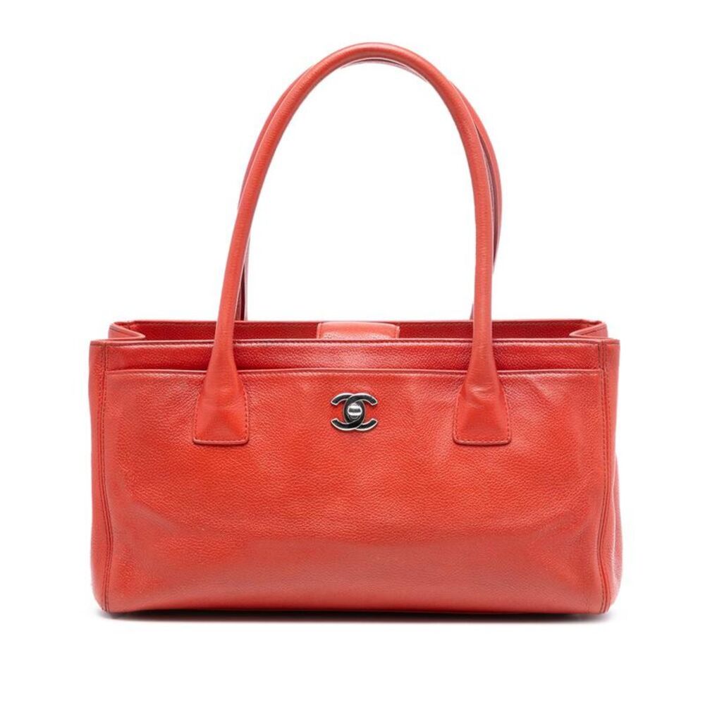Pre Loved chanel Leather Tote Bag Women Red Tote Bags